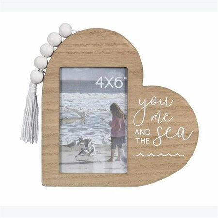 YOUNGS 4 x 6 in. Wood Coastal Neutral Heart Picture Frame 62313